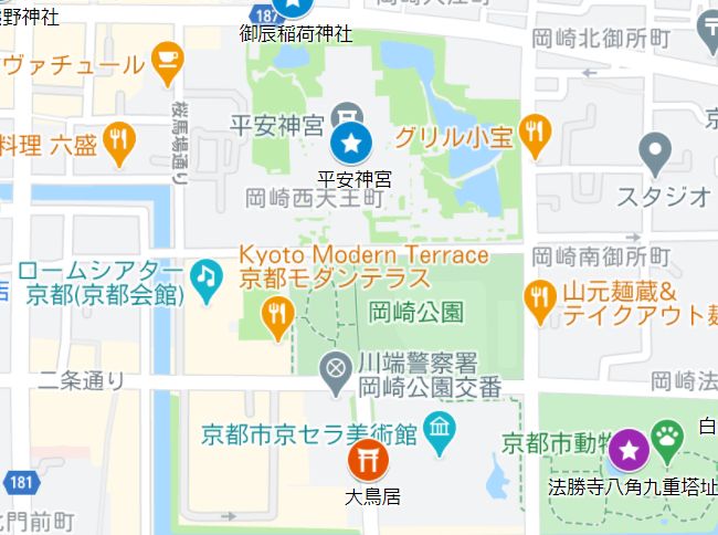 岡崎神社の参道 平安神宮 京都市 左京区 岡崎 エナガ先生の講義メモ 岡崎神社の参道 平安神宮 京都市 左京区 岡崎 エナガ先生の講義メモ