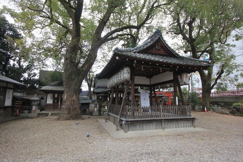 猿田彦神社の拝殿と神木