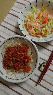もやしのミートソース