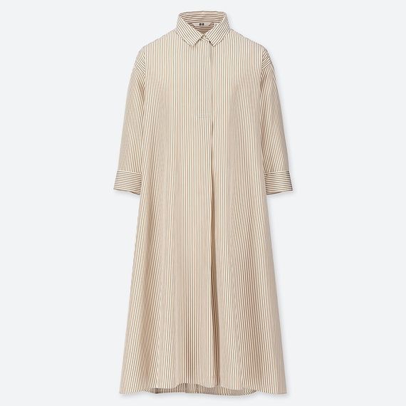 ユニクロのエクストラファインコットンaラインストライプワンピース 手仕事が好きな事務員の日々のくらし