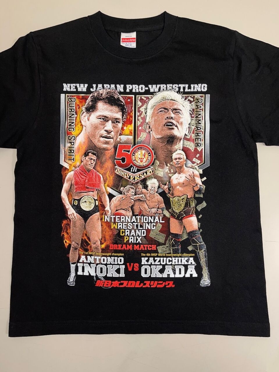 新日本プロレス IWGP Tシャツ 超貴重 アントニオ猪木さん直筆サイン入り ✨再入荷✨アントニオ猪木 Tシャツ（1st IWGP CHAMPION）