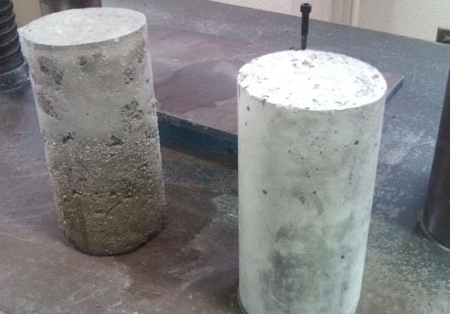 夏休み前に作ってあった砂糖と塩の入ったコンクリートは 建築学科blog