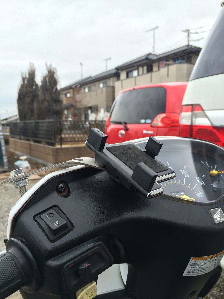 原付きスクーター用自作スマホ（スマートフォン）ホルダー（iPhone5） : カプチーノの香り BK