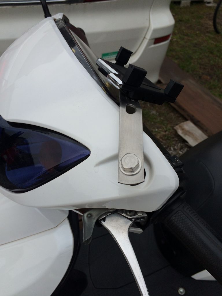 原付きスクーター用自作スマホ スマートフォン ホルダー Iphone5 カプチーノの香り Bk