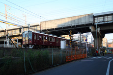 阪急下新庄駅 立体交差工事前 新幹線