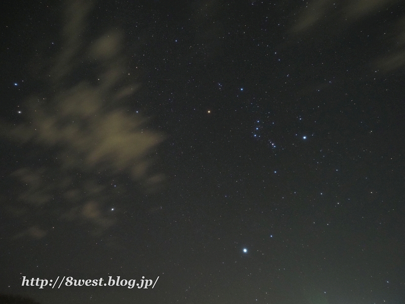 冬の大三角形と流星1