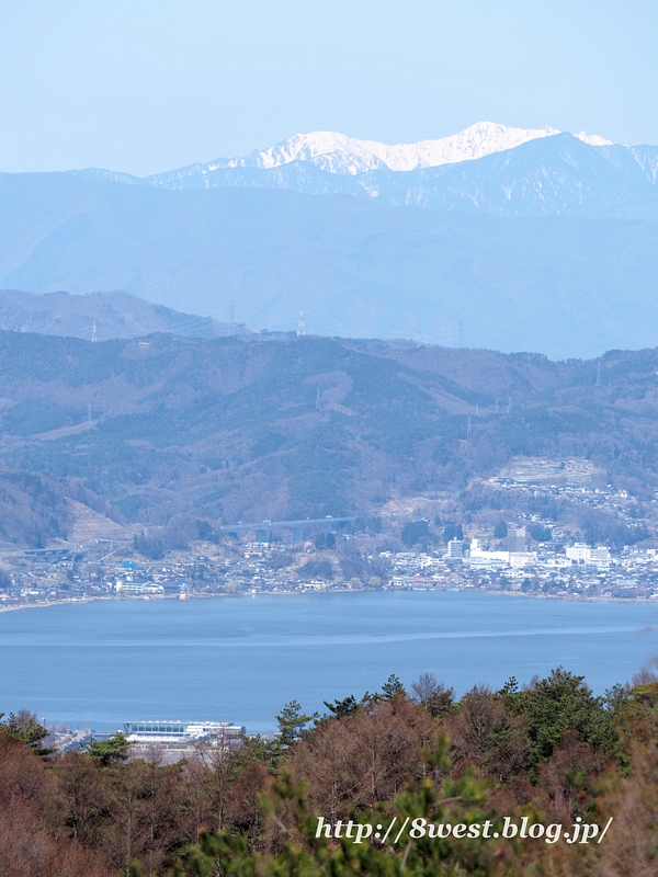 諏訪湖と霞沢岳