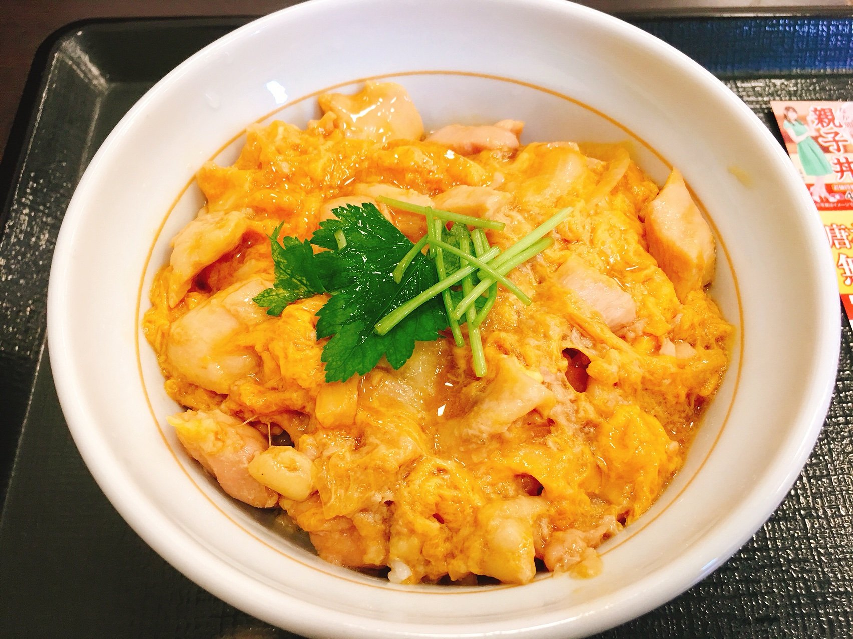 親子丼なか卯 NABEGONの金魚のあぶく