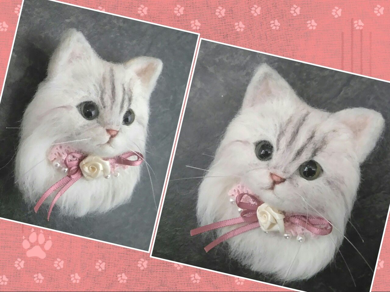 チンチラシルバーとスコティッシュ出品しました 羊毛フェルトにゃんこ Nachumaro チンチラシルバーとスコティッシュ出品しました 羊毛フェルトにゃんこ Nachumaro