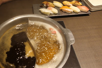 ゆず庵あご出し、すきやき