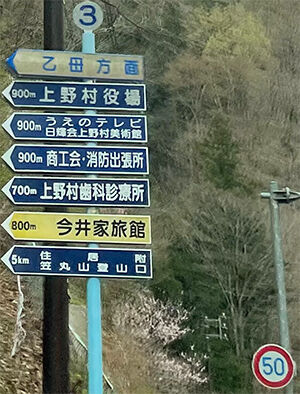 上野村案内板