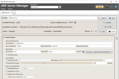 なふてん : ( ..)φARK Server Managerのメモ
