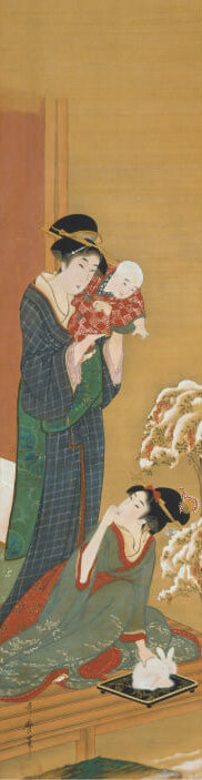 喜多川歌麿「雪兎図」寛政8~享和3(1796~1803)-002