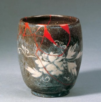 八代焼「象嵌牡丹文茶碗」江戸時代(17世紀)