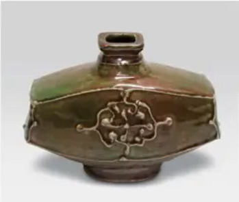 河井寛次郎「辰砂扁壺」