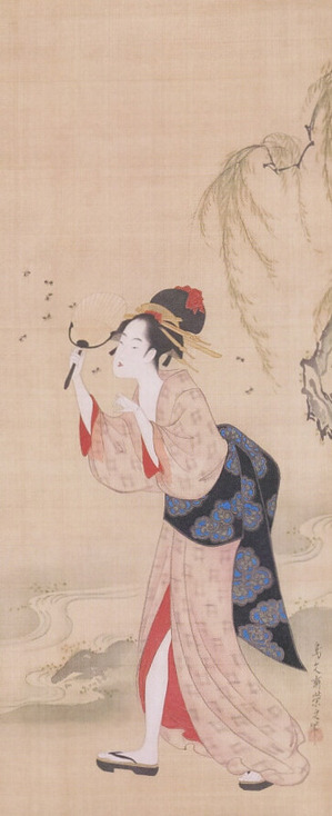 鳥文斎栄之の‘蛍狩美人図’（1803~1810年）