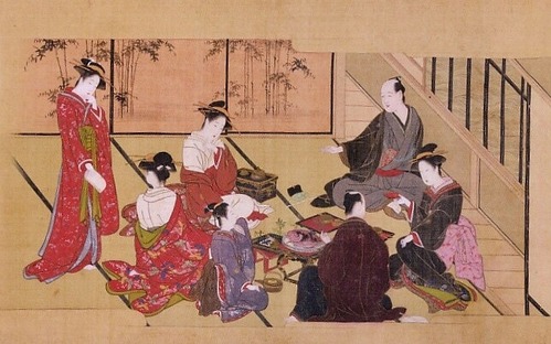 勝川春章「青楼遊宴図」天明8年（1788）　-001