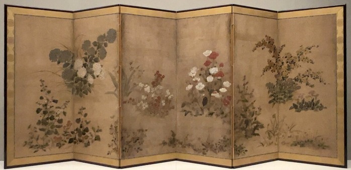 伊年印「草花図屏風」江戸時代17世紀