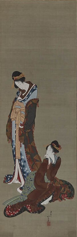 葛飾北斎「二美人図」享和(1801~04)頃重要文化財