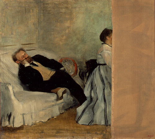 エドガー・ドガ《マネとマネ夫人像》1868-1869年