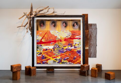 「戦後」1985、フレームは建築家の磯崎新によるもの（再制作