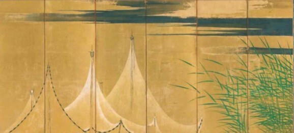 海北友松「網干図屏風」桃山時代慶長7年(1602)2