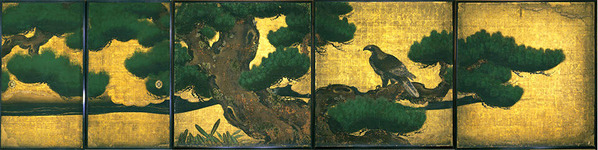 二の丸御殿　大広間四の間障壁画《松鷹図》