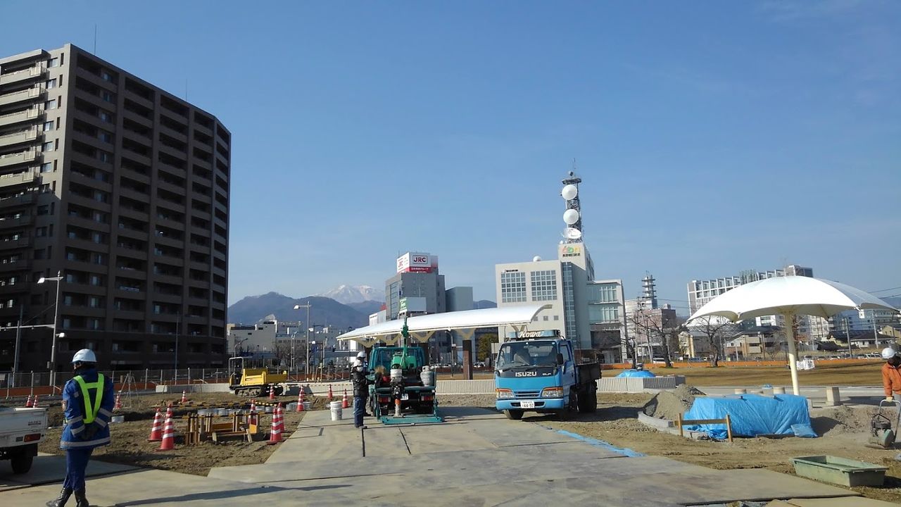 公募により名称決定した 長野駅東口公園 5月完成予定 小林玲子の善光寺表参道日記
