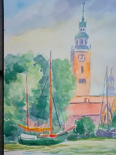 水彩画家・長尾周二・港町LEERの風景