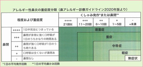 花粉症重症度
