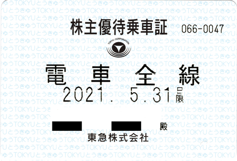 東急電鉄株主優待乗車証（パス券式） : 永田町ekioto＋のブログ