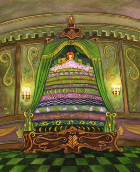 エンドウ豆の上に寝たお姫さまイラスト えんどう豆の上にねむっ