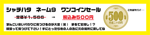 ネーム9ワンコイン