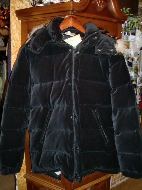 Beauty＆youthビューティーアンドユース ダウンジャケット ベロア 黒