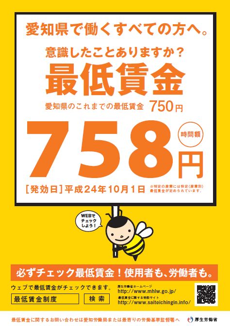 愛知 県 最低 賃金