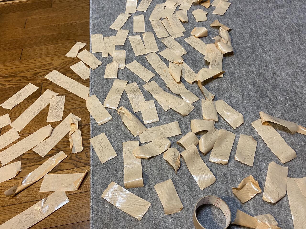 ガムテープ脱毛やってみた すね毛脱毛 ストロングスタイル