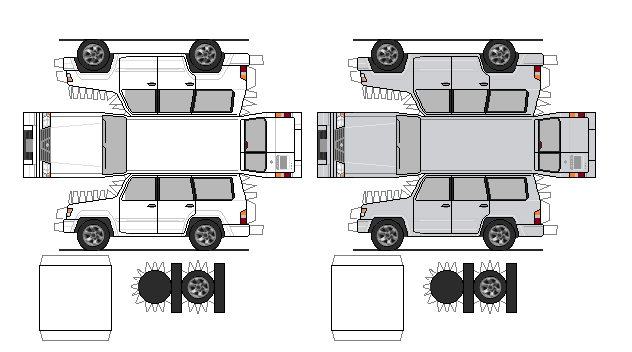ペーパークラフト 日産・サファリ Y61 97モデル : Nahanの