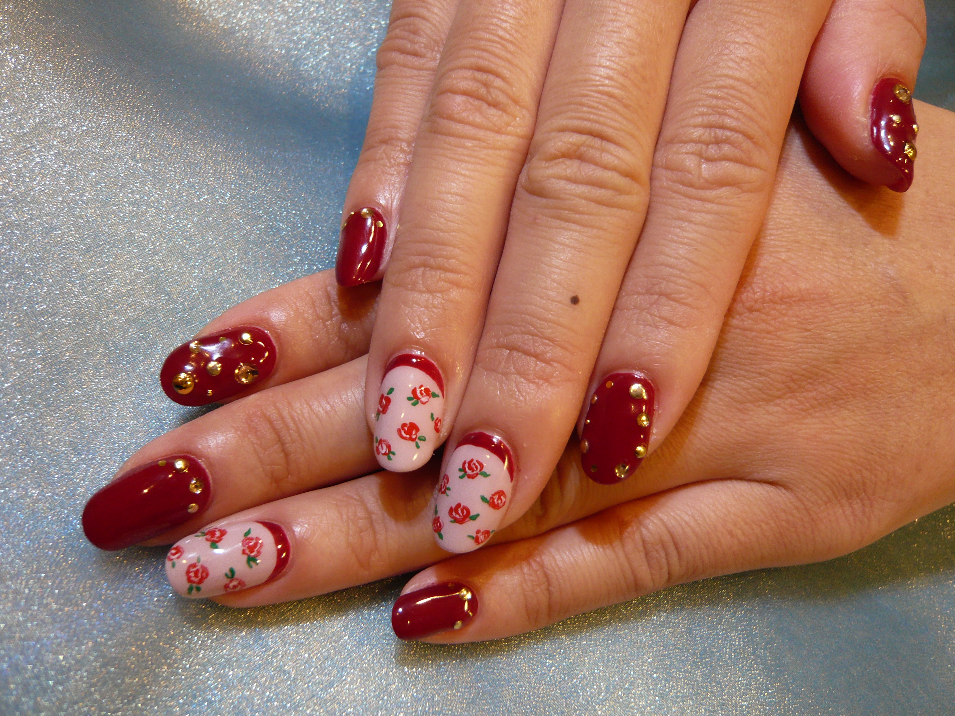 リタレッド 小バラ柄 大阪塚本 西淀川区のネイルサロン Nails Ku ネイルズ クー のブログ