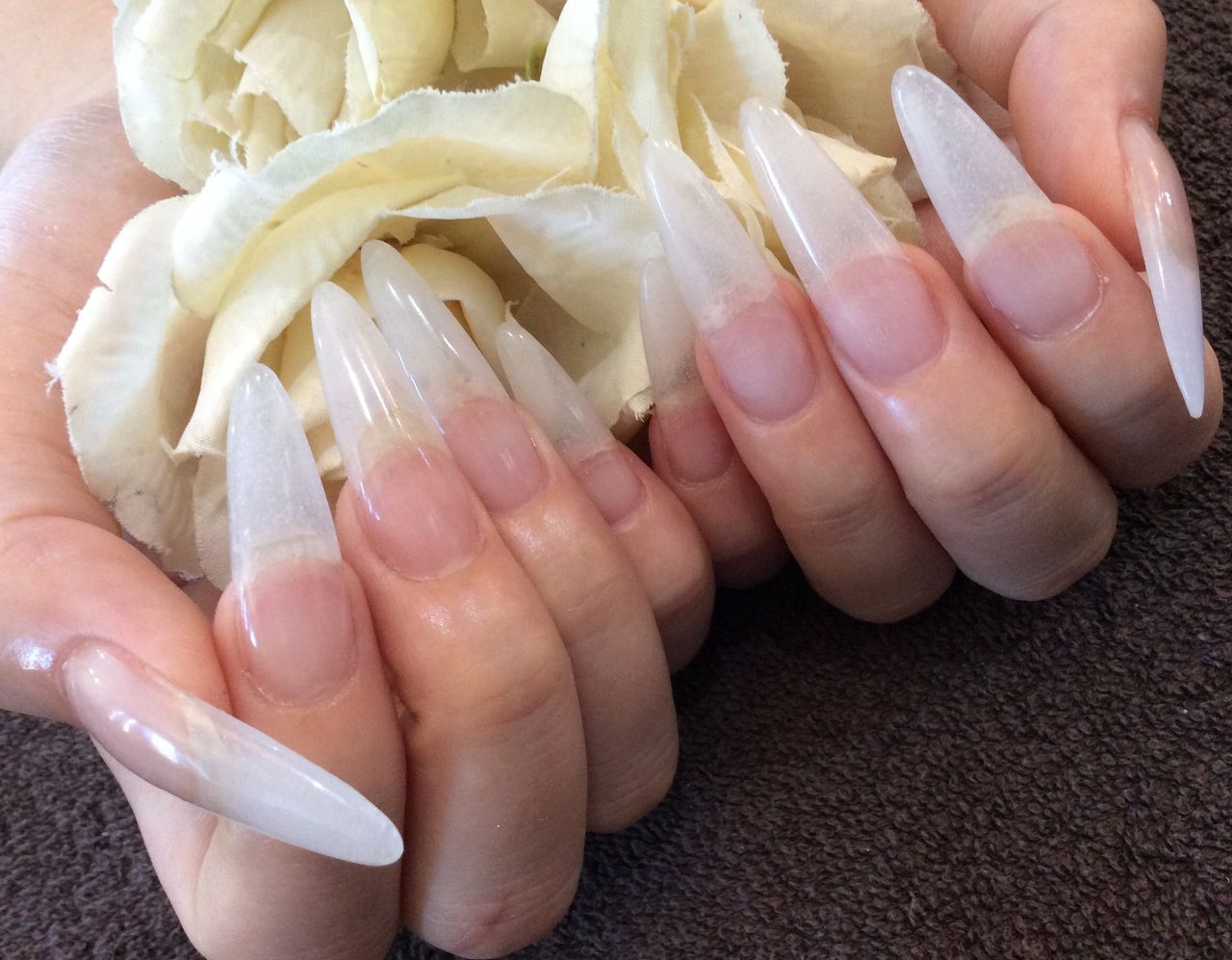 ナチュラル ロングスカルプネイル Nail Salon Freestyle ナチュラル ロングスカルプネイル Nail Salon Freestyle