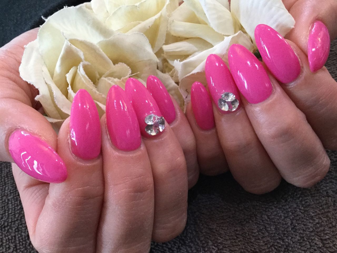 シーシェルピンクの一色塗りネイル Nail Salon Freestyle