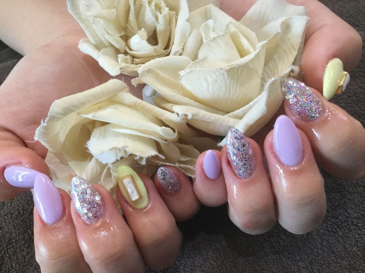 パステルカラー キラキラホログラムが可愛いっ 色変え スカルプ ジェルネイル Nail Salon Freestyle