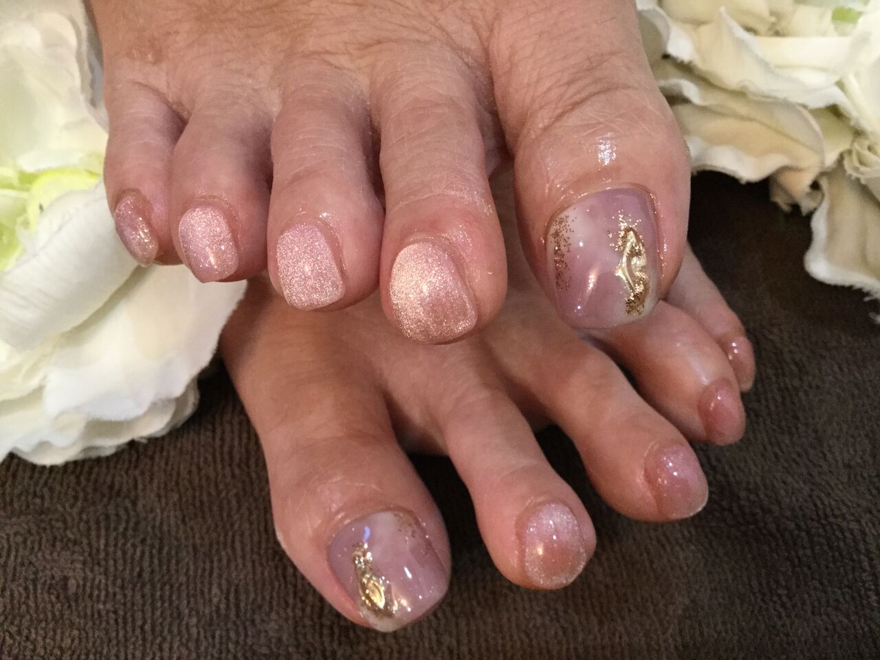 マーブル柄が素敵 ギャラクシーピンクネイル Nail Salon Freestyle