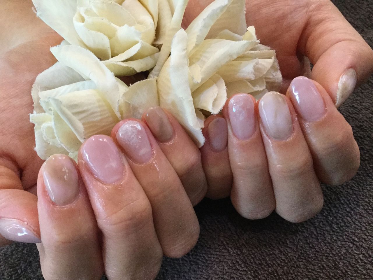 オフィスにも クラシックセピア ベースホワイトの色変え ジェルネイル Nail Salon Freestyle