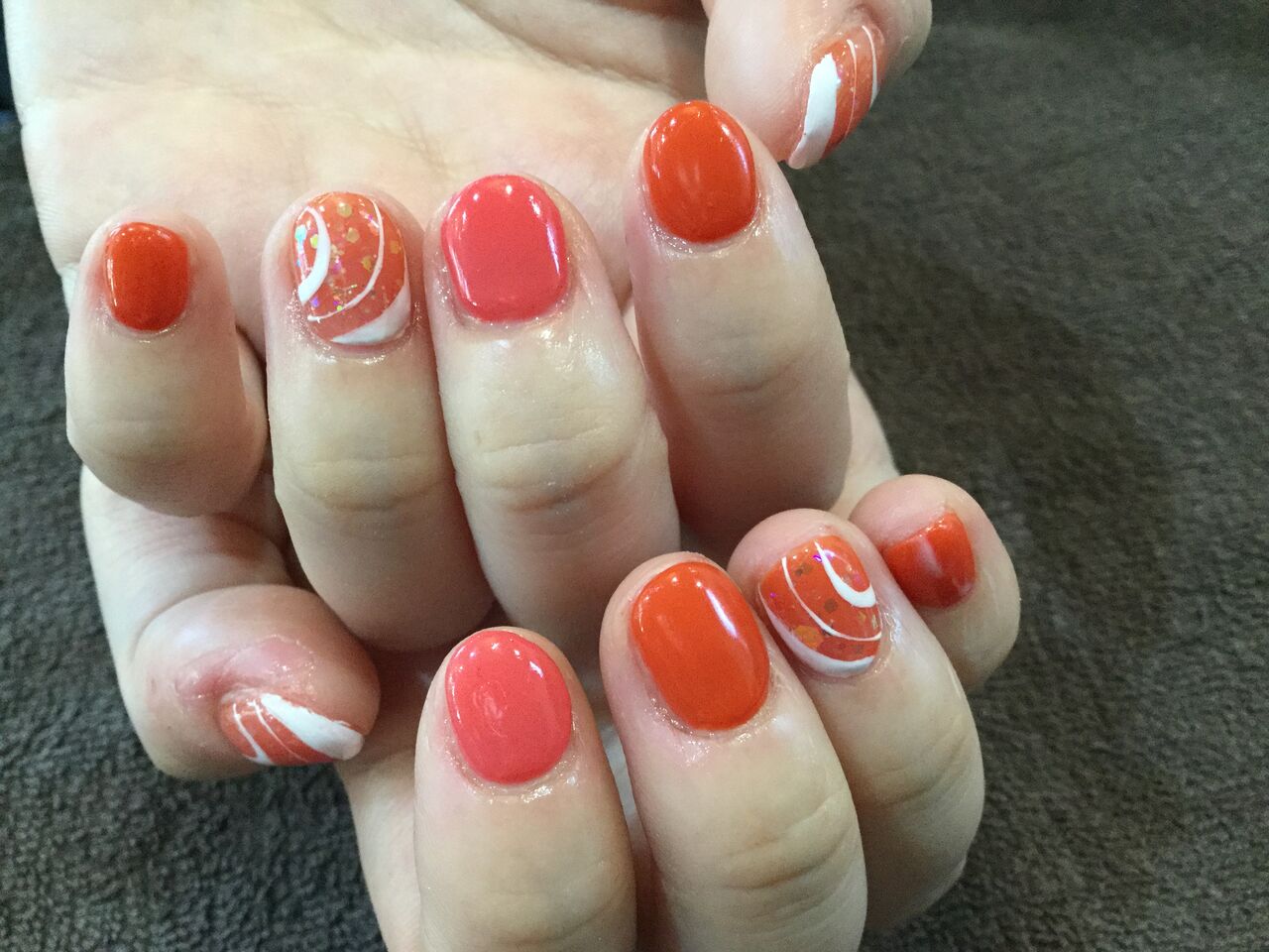 ラインアートがpoint テラコッタオレンジネイル 彡 Nail Salon Freestyle ラインアートがpoint テラコッタオレンジネイル 彡 Nail Salon Freestyle