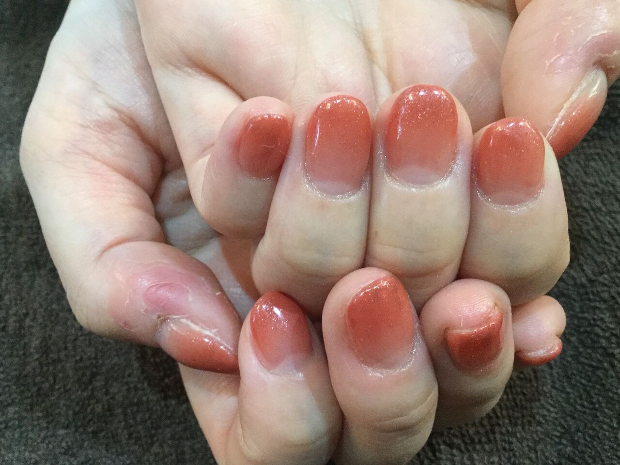 シンプル Mixオレンジブラウンのグラデーションネイル 彡 Nail Salon Freestyle シンプル Mixオレンジブラウンのグラデーションネイル 彡 Nail Salon Freestyle
