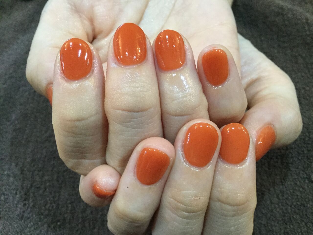 秋大人気 シアーオレンジブラウンのワンカラーネイル 彡 Nail Salon Freestyle