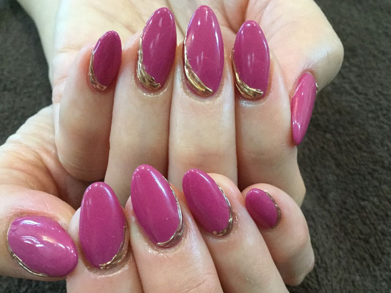 ゴールドミラーが華やか ピンクパープルネイル Nail Salon Freestyle ゴールドミラーが華やか ピンクパープルネイル Nail Salon Freestyle