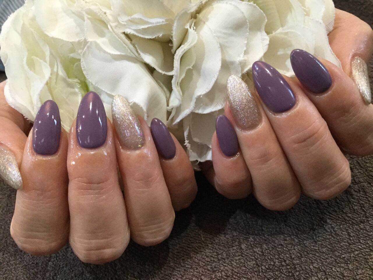 くすみパープル ギャラクシーの色変えネイル Nail Salon Freestyle くすみパープル ギャラクシーの色変えネイル Nail Salon Freestyle