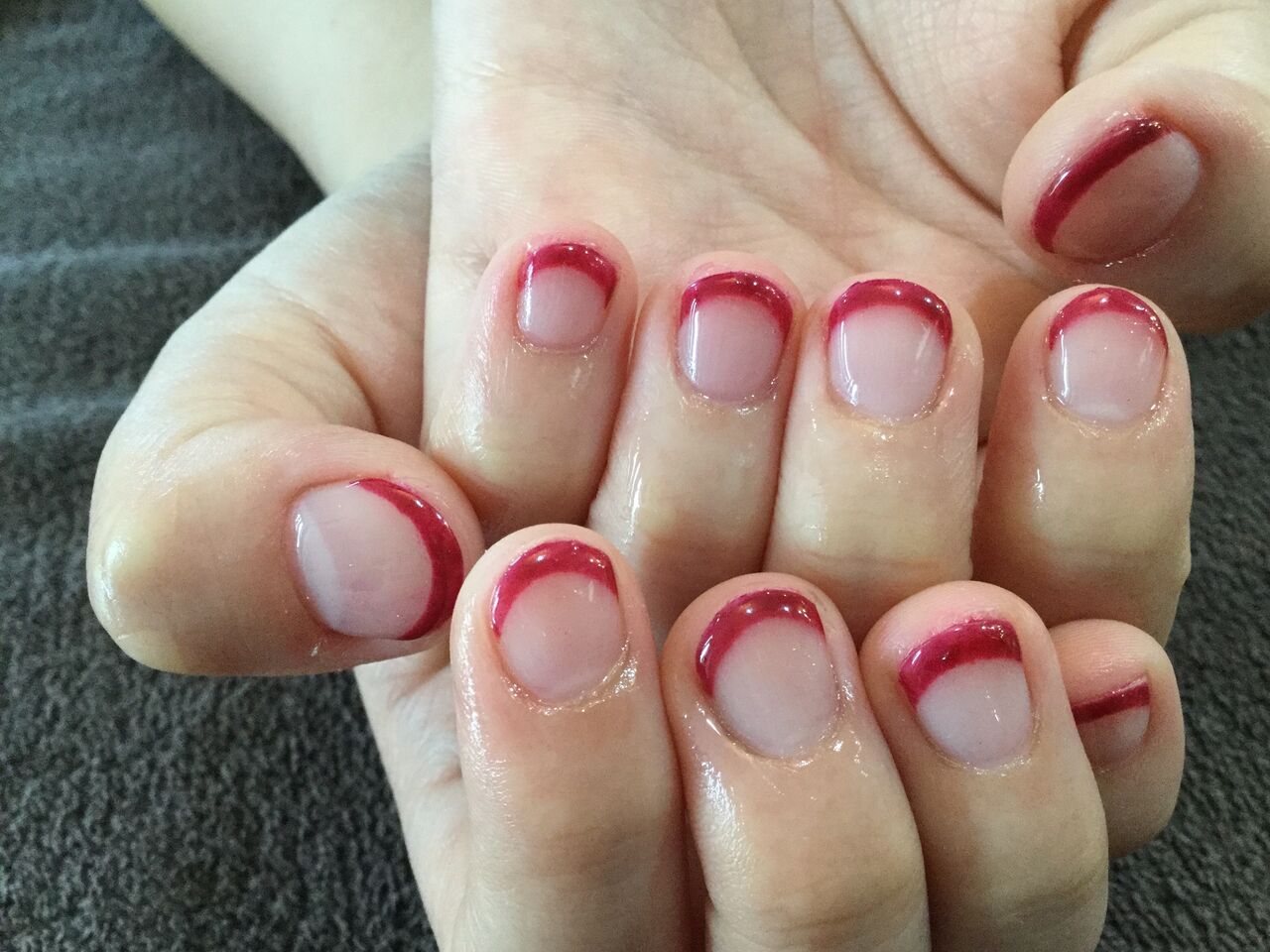 ショートネイルでも可愛いっ 野バラのトゲのフレンチネイル Nail Salon Freestyle