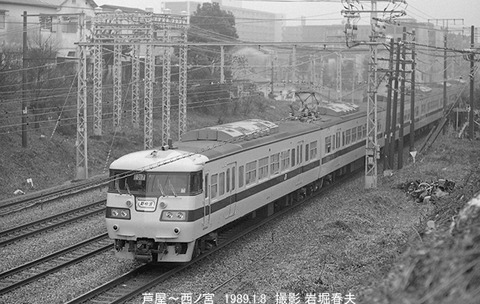 1989-1 東海道の列車、梅田の夕暮れ、阪神野田付近 : 鉄道写真家 岩堀